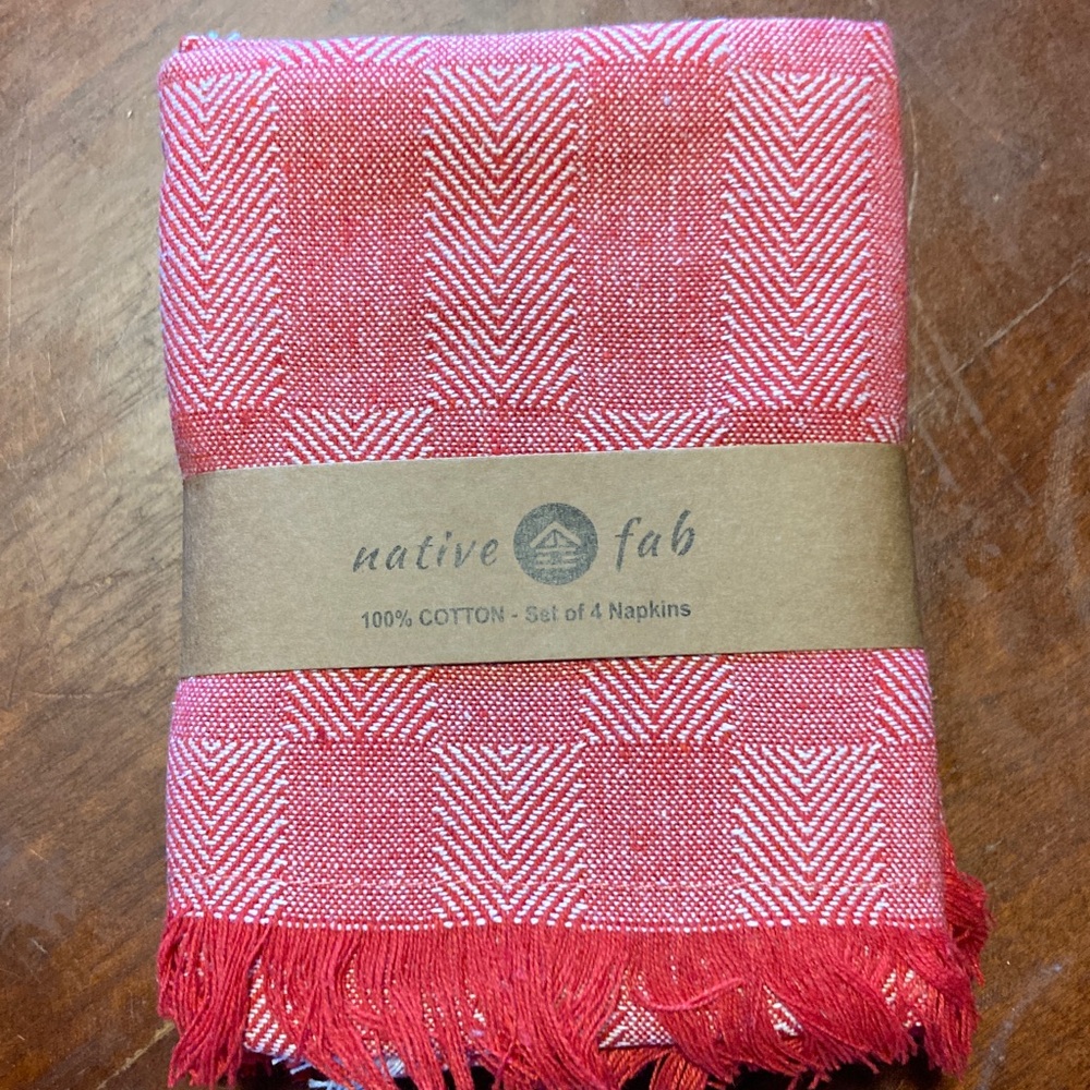 Native Red Cotton Napkins Set